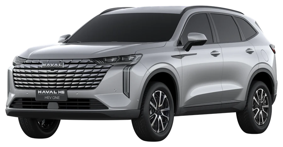 GWM HAVAL H6 HEV ONE na cor Cinza Diamante, vista dianteira três quartos