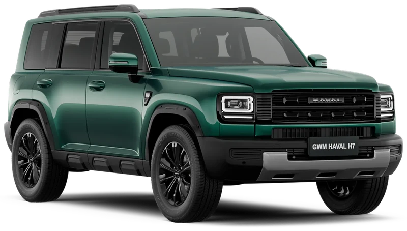 GWM HAVAL H7 na cor Verde Tijuca, vista dianteira três quartos